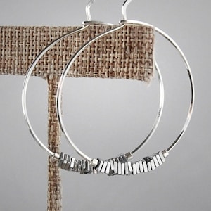 Sterling Silver Hoop Earrings, Medium Hoop Earrings, Silver Hoops,Large Hoops,Modern Earrings, Modern Hoops,Minimalist Earrings,New Hoops