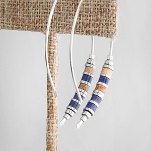 Lapis Lazuli Earrings,Blue Stone Earrings,Lapis Hoops,Silver and Blue Earrings,Blue Earrings,Lapis Earrings,Jasper Earrings,Stone Earrings