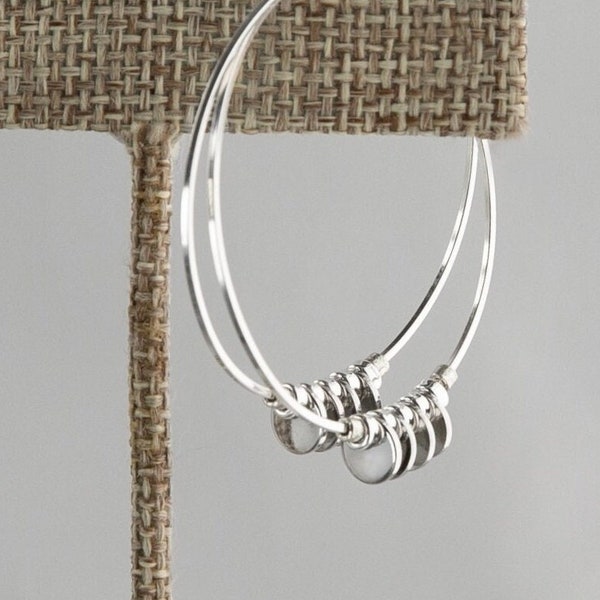 Sterling Silver Hoop Earrings, Medium Hoop Earrings, Silver Hoops,Large Hoops,Modern Earrings, Modern Hoops,Minimalist Earrings,New Hoops