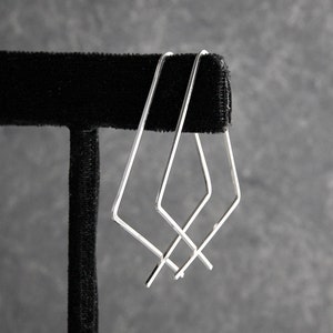 Sterling Silver Hoops,Triangle Earrings,Triangle Hoops,Geometric Hoops,Modern Hoops,Hammered Silver Hoops,Minimal Earrings,New Hoops,USA