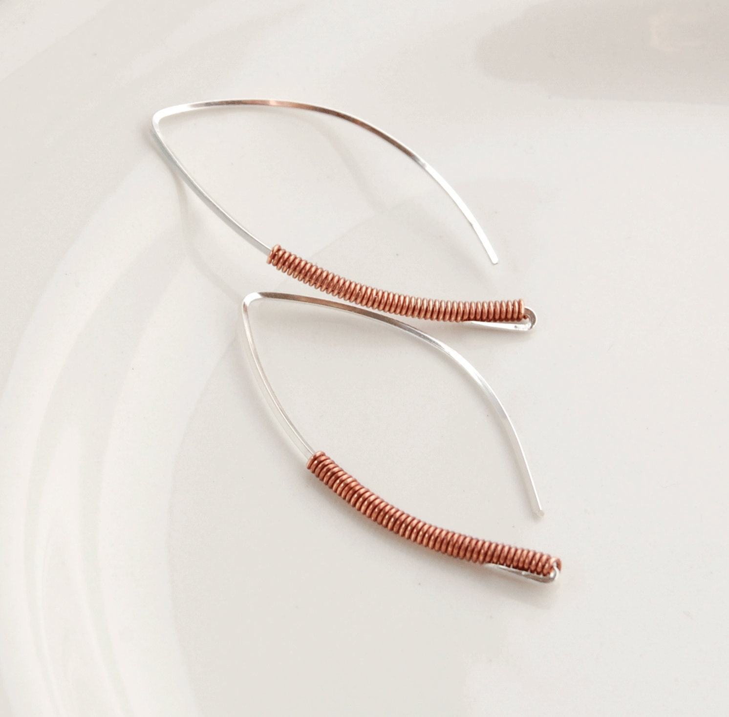 Women Summer Retro Cooper Plating Silver Earrings