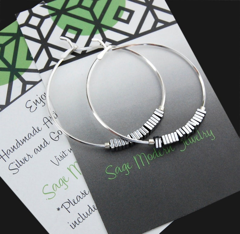 Sterling Silver Hoop Earrings, Medium Hoop Earrings, Silver Hoops,large ...