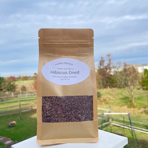 Organic HIBISCUS FLOWERS Herbal tea Hibiscus Sabdariffa Ceylon Pure Dried  50g