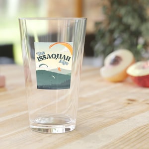 Washington State gift Pint Glass for PNW lover Beer glass for paraglider Issaquah Alps Washington Hike Gift for friend