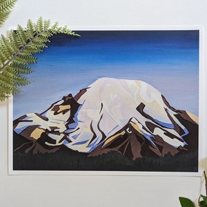 Mount Rainier Wall Art Pacific Northwest Home Decor Adventure Themed Artwork Hiking Enthusiast Gift Mountaineering Art New Homeowner Gift