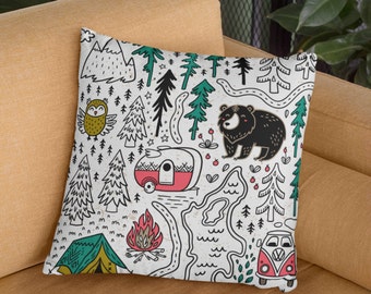 Einweihungsgeschenk New Cabin Wurfkissen, Cabin Dekor, Camper Dekor Niedliches quadratisches Kissen für das Hüttenleben