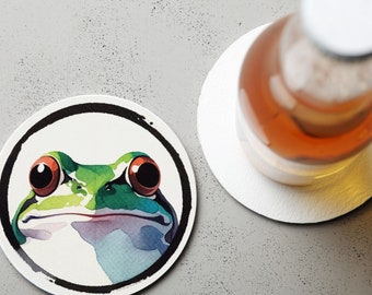 Posavasos de rana, posavasos divertidos para bebidas, regalo de inauguración de la casa, decoración del hogar, posavasos de sapo