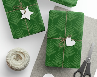 Farn Packpapier Weihnachten Geschenkpapier grün Unikat Geschenkverpackung Weihnachten Urlaub Geschenkpapier grün Geschenk für Gast Geschenk für Outdoor