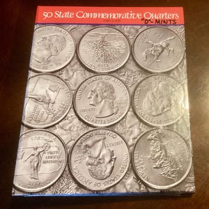 Complete set of 50 state commemorative 1999-2008 quarters book D mints
