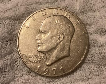 1971-AU Liberty Eisenhower one dollar coin