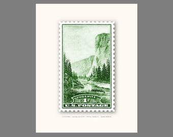 Yosemite Stamp - Art Print