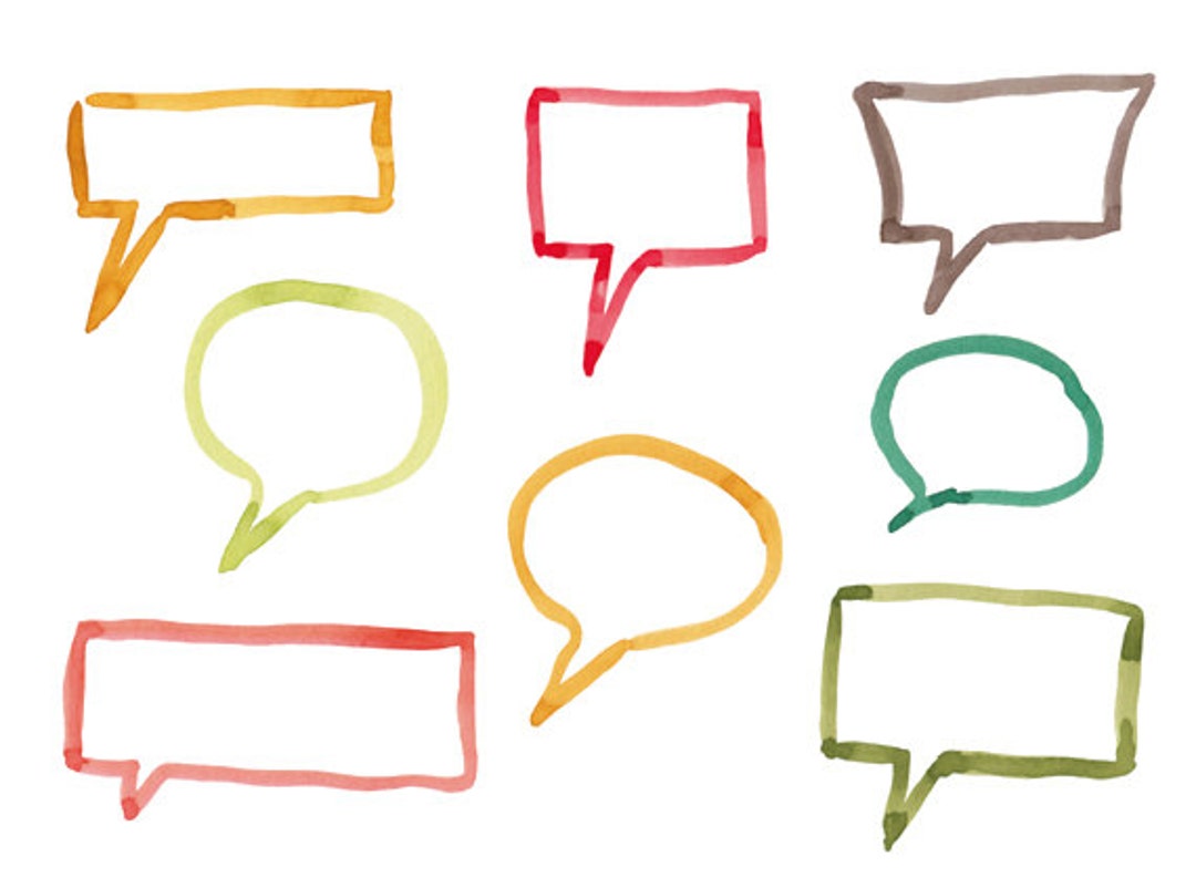 Watercolor Speech Bubble Cliparts, Instant Download - Etsy