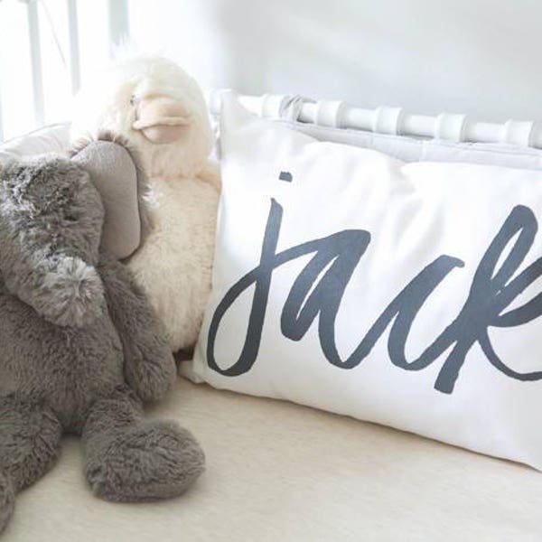Name Pillow, Personalized Pillow, Custom Pillow, Decorative Pillow, Burlap, Newborn Pillow, Teenager Gift, Child Gift, 16x12 Pillow