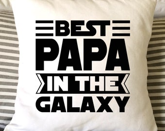 Best Papa Pillow, Father's Day Pillow, Father's Day Gift, Star Wars Pillow, Yoda Pillow, Decorative Pillow,  16x16 Pillow, Throw Pillow,