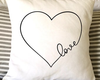 Love Pillow, Valentine Gift, Valentine Pillow, Decorative Pillow, Whimsical Pillow, Holiday Pillow, 16x16 Pillow