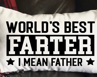 Father's Day Pillow, World's Best Farter, Dad Pillow, Fathers Day, Burlap Pillow, Sport Pillow, Gift Pillow, Decorative Pillow, 12x16 Pillow