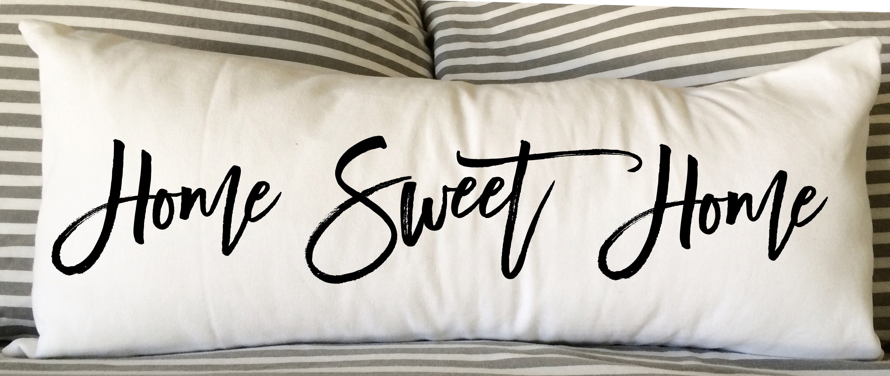Home Sweet Home Pillow 12x24 Lumbar Housewarming Gift Burlap Pillow Wedding New Home Gift Gift Pillow Etsy