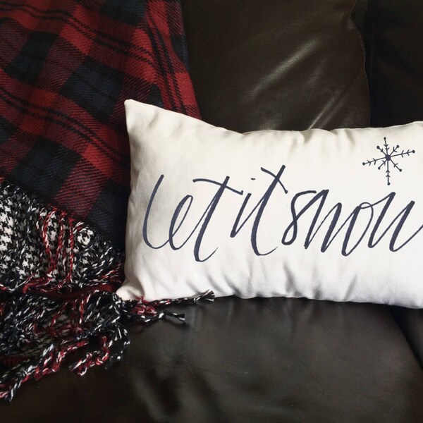 Let It Snow Pillow!, Winter Pillow, Christmas Pillow, Decorative Pillow, Christmas Gift, Whimsical Pillow, Holiday Pillow, 12x16 Pillow
