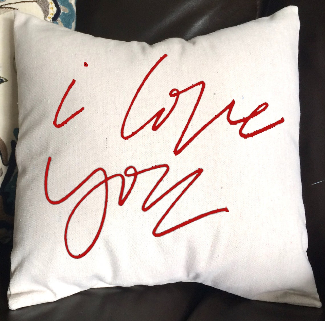 Valentine Pillow I Love You Pillow Burlap Pillow Decorative Etsy