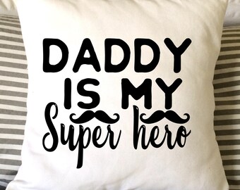 Father's Day Pillow, Super Hero Dad, Father's Day Gift, Military Dad, Grandpa Pillow, Decorative Pillow,  16x16 Pillow, Throw Pillow,