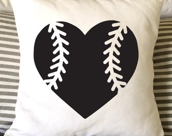 Baseball Pillow, Sports Pillow, Fall Pillow,  Decorative Pillow, Whimsical Pillow, Winter Pillow, Gift, 16x16 Pillow
