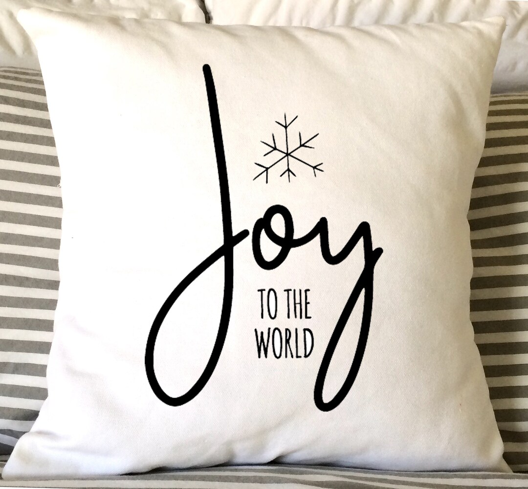 Joy to the World Pillow Holiday Pillow Winter Pillow Etsy France
