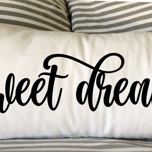 Sweet Dreams Pillow, Bedroom Pillow/Nursery Pillow,  Decorative Pillow, Lumbar, 12x24 Pillow, Hostess Gift, Burlap Pillow, Home Decor