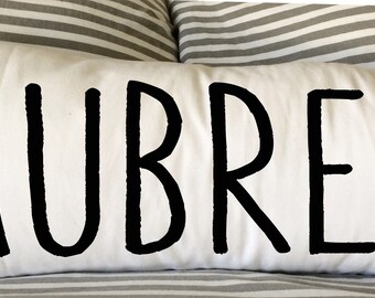 Custom Name Pillow, Personalized Pillow, Gift Pillow, Teenager Pillow, Wedding Gift Pillow, Decorative Pillow, 12x24 Lumbar Pillow