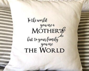 Mother's Day Pillow, Mother's Day Gift, Mothers Day Pillow, Mom Pillow, Burlap Pillow, Decorative Pillow,  16x16 Pillow, Throw Pillow,
