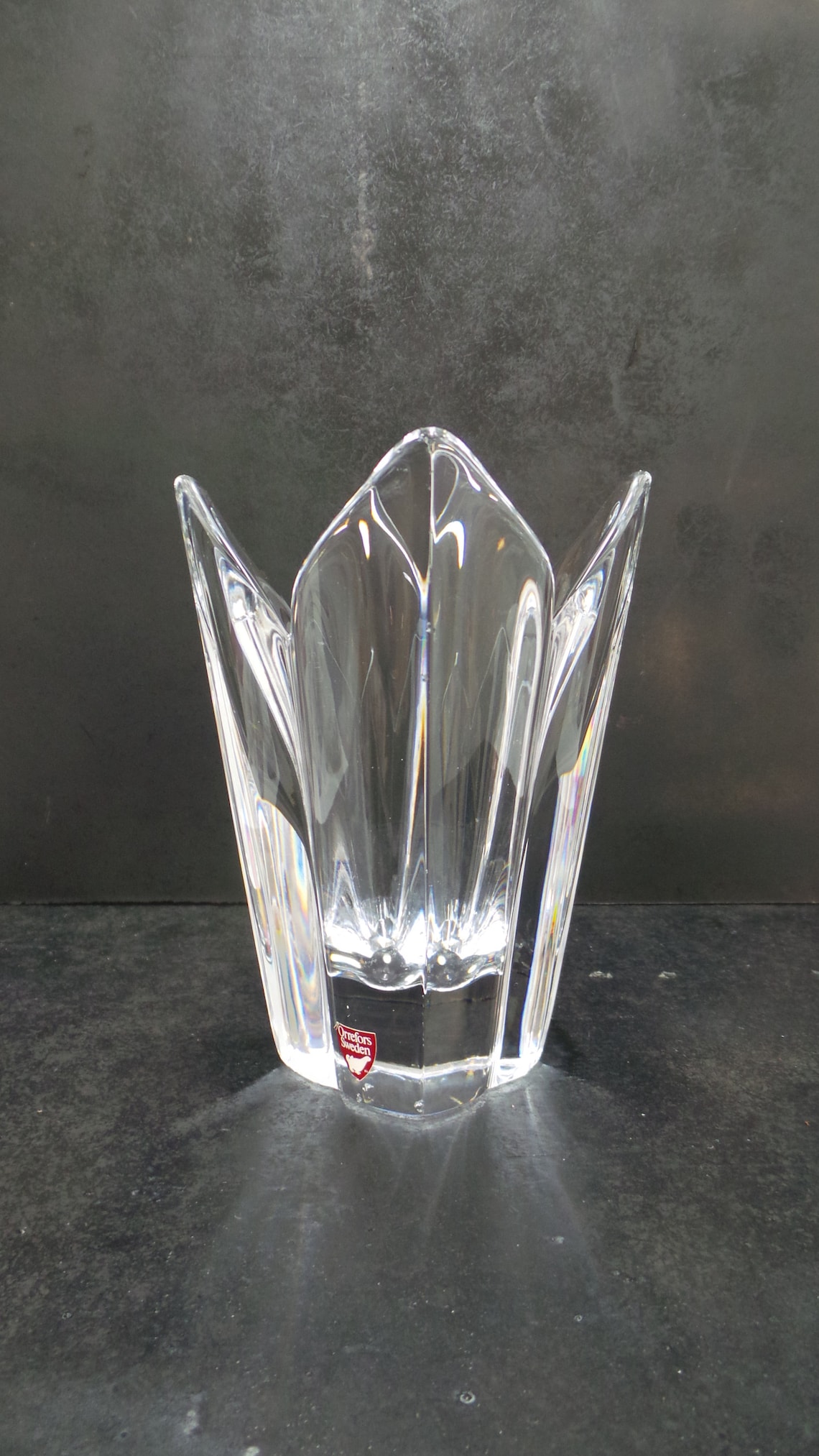 Swedish Orrefors Tulip Oyster Vase Etsy