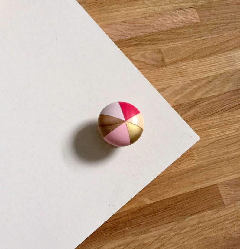 peach Hand painted colourful pinks Cherry Blossom homewares sustainable gifts gold /& wood colourful geometric door knobshandles