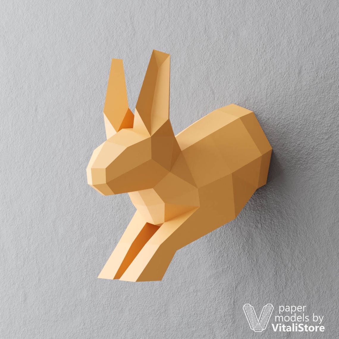 Papercraft Rabbit 3D Papercraft Bunny Paper Craft Template Etsy