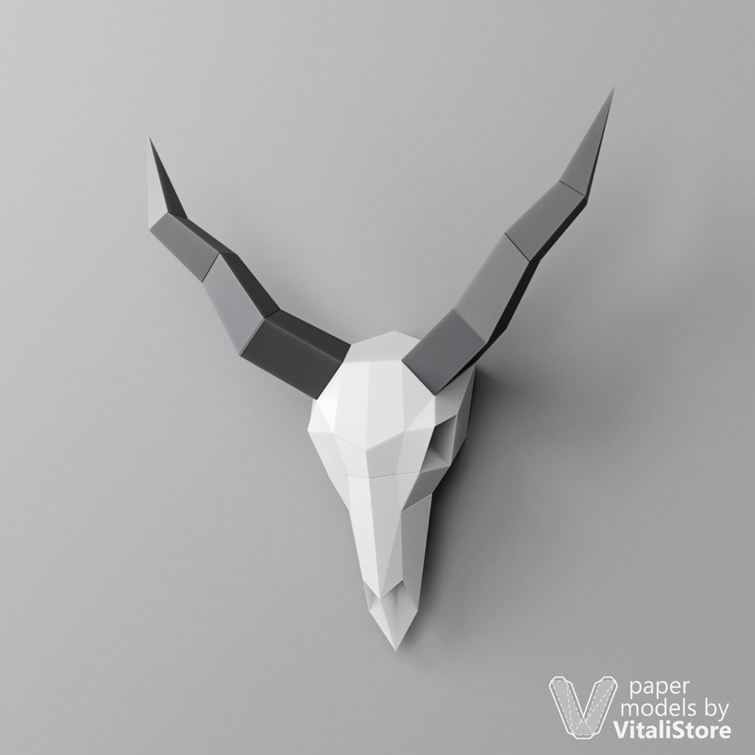 3D Papercraft Skull DIY Gift Low Poly Skull PDF Template | Etsy