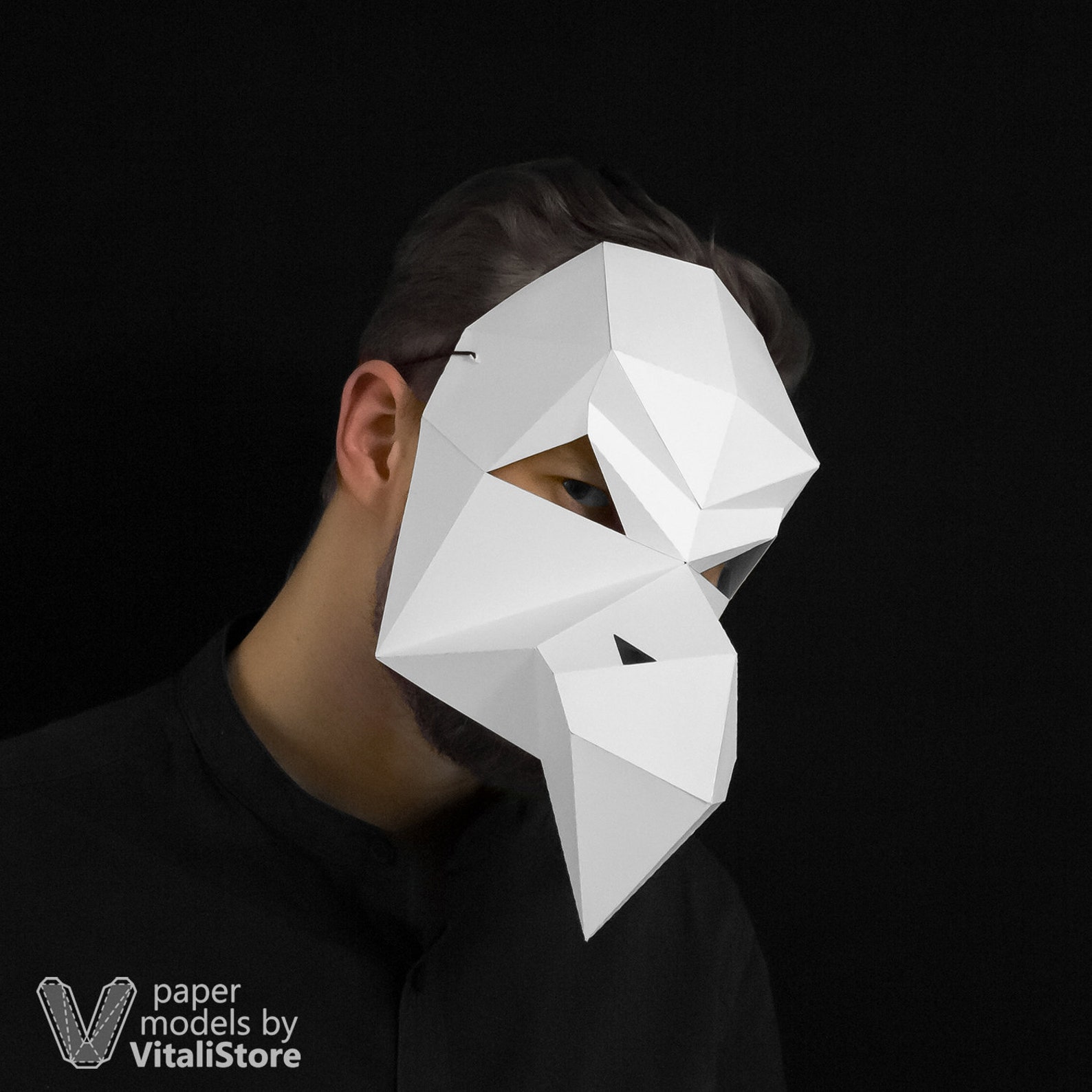3D Origami Mask Papercraft Mask Vulture Mask Vulture Low | Etsy