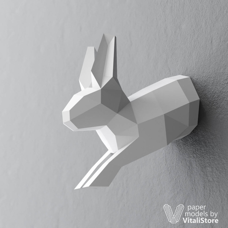 Bunny Paper Craft Easter Bunny Papercraft 3D Rabbit 3D Papercraft Bunny DIY Gift PDF Papercrafting PDF Pattern Jumping Bunny 3D Origami