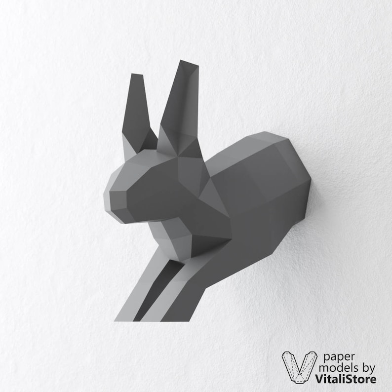 Bunny Paper Craft Easter Bunny Papercraft 3D Rabbit 3D Papercraft Bunny DIY Gift PDF Papercrafting PDF Pattern Jumping Bunny 3D Origami