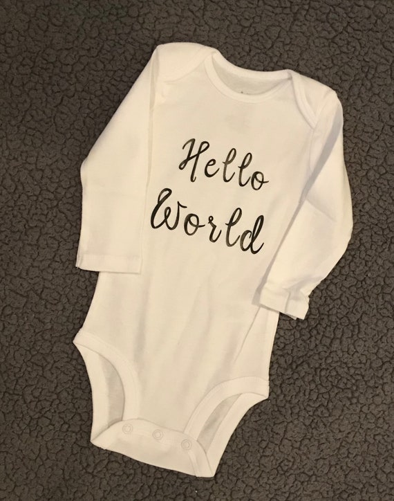 Custom Hello World Baby Onesie Etsy
