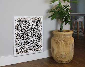 Vent cover, Decorative magnetic air filter return vent  -  Leaves Design