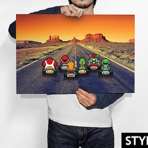 Super Mario Kart inspiriertes Kunstposter