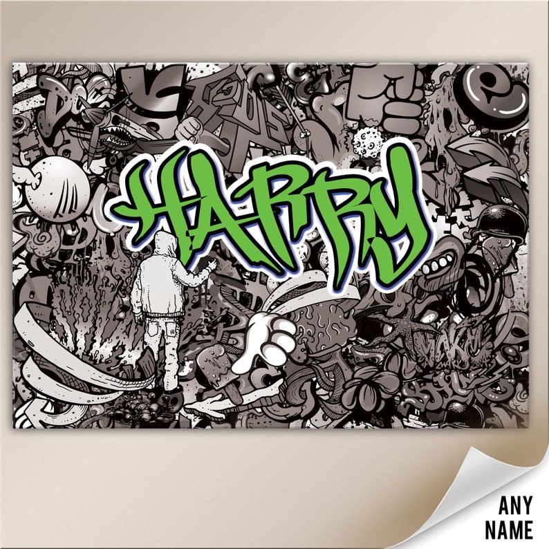 Personalised Graffiti Abstract Canvas image 2