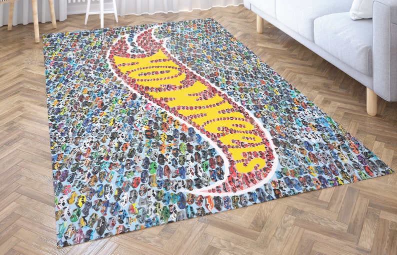 toy car mosaic rug 