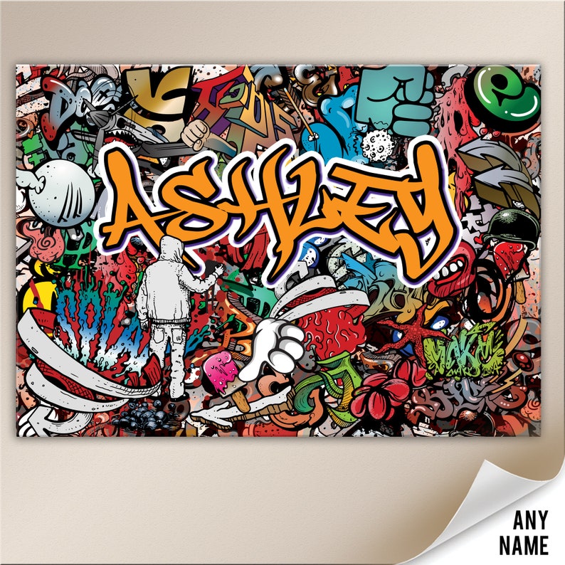 Personalised Graffiti Abstract Canvas image 1