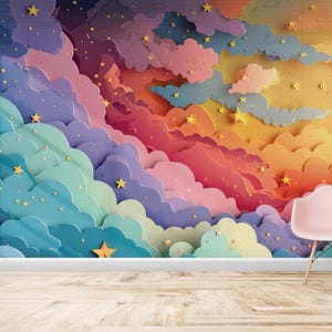 Kawaii Pastell Bunte Wolken Wallpaper