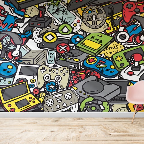 Gaming Wallpaper Cyberpunk Wall Mural Graffiti Wallpaper Mural - Etsy UK