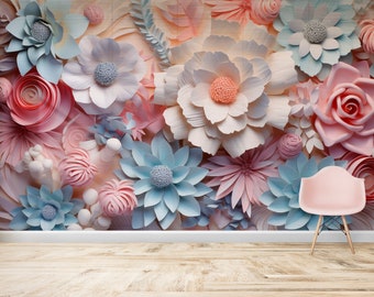 Pastel 3D Flower Wallpaper