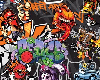 Orange Graffiti Character Wallpaper 