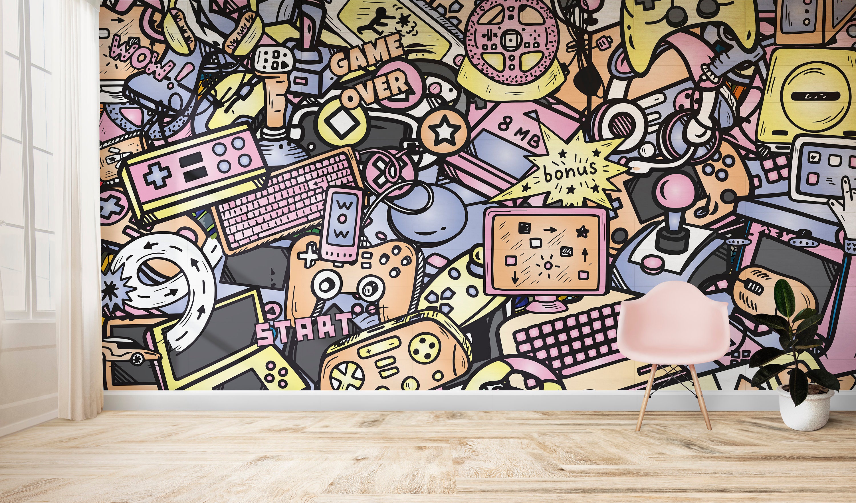 Pastel Gaming Abstract Wallpaper - Etsy UK