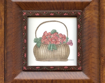 Strawberry Basket Theorem Painting in Decorated Frame