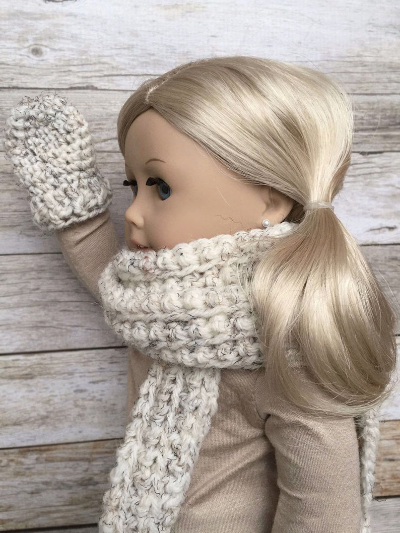 DIY Crochet Pattern 18 inch Doll Cinnamon Scarf and