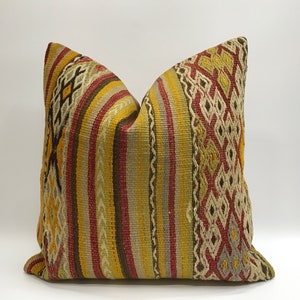 Kilim Pillow 20x20inches 50x50cm Cushion Cover Pillow Cover Handmade Turkish Kilim Pillow Bohemian Vintage Colorful Pillow Cover